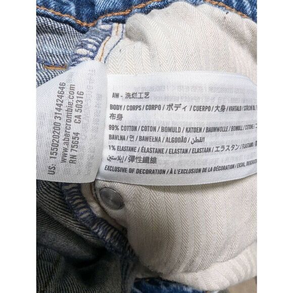Abercrombie & Fitch The Mom High Rise Distressed Denim Jeans - Size 20s - Picture 8 of 9